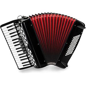 Classic Cantabile Fisarmonica Classic Cantabile 72 Bassi Secondo V - Fisarmonica a Tastiera - 3 voci - 34 tasti alti - con cinghie e borsa zaino - nero