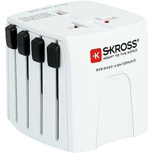 SKROSS | 1.302180 | Micro MUV | Adattatore Universale da Viaggio a 2 Poli - Tensione e Potenza 100V - 250W / 250V - 625W. Protezione Anti Scossa