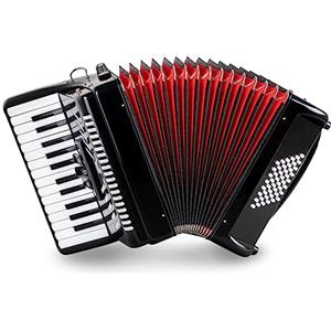 Classic Cantabile Fisarmonica Classic Cantabile 48 Bass Secondo V - Fisarmonica a Tastiera - 2 voci - 26 Tasti al Discanto - con Cinghie & Borsa Zaino - Nera