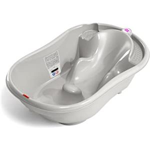 OKBABY Onda - Vaschetta dal Design Ergonomico per il Bagnetto del Neonato 0-12 Mesi - Grigio