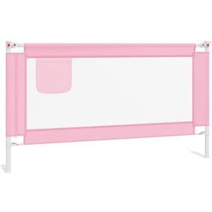 vidaXL Sponda Letto di Sicurezza per Bambini Rosa 150x25 cm Tessuto