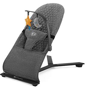 kk Kinderkraft Kinderkraft Mimi - Sdraietta per neonati dalla nascita, da 0 a 9 kg, barra dei Giocattoli, Sedile regolabile, materiale morbido, Design scandinavo, elementi Antiscivolo, Grigio