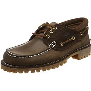 Timberland Authentic 3 Eye Classic Lug Outsole (Wide Fit) - Scarpe da Barca Uomo, Marrone (Brown Pull Up), 42 EU