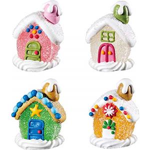 Dream' s Party Set 4 CASA casetta in ZUCCHERO - Soggetti Natalizi - case natalizia con tetto di neve - decoro decorazioni torte e dolci - decorazione natalizia per torte, panettoni, pandori e dolci