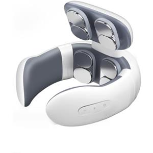 WOLWES Massaggiatore per Collo Portatile Intelligente,8 grandi testine massaggianti,Massaggiatore Della Colonna Cervicale,Impulso Elettrico Massaggiatore Cervicale,Regalo per Uomo Donna A