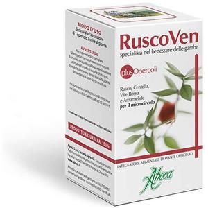 ABOCA Ruscoven Plus - Integratore Alimentare per il Microcircolo con Rusco, Centella, Vite Rossa e Amamelide - 50 Opercoli