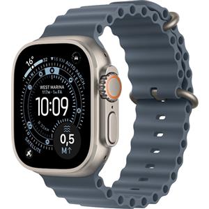 Apple Watch Ultra 3 GPS + Cellular, Cassa in titanio naturale 49 mm con Cinturino Ocean blu salmastro