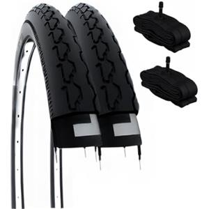 ECOVELO 2 COPERTONI 24 X 1 3/8 (37-540) + CAMERE VALVOLA AMERICA PNEUMATICI NERI COPERTURE CARROZZINA/SEDIA A ROTELLE 24"