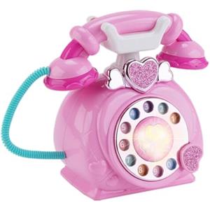 predolo Giocattolo Musicale per Bambini, Telefono Vecchio Stile, Telefono Simulato E Suoni, Telefono Fisso Retrò Multifunzione con Filo per Bambini Piccoli, Rosa, Taglia unica bambino