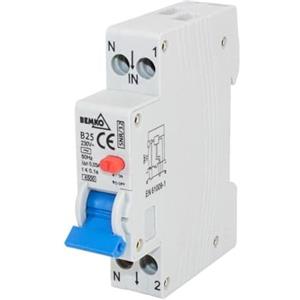 Blendend Interruttore differenziale 1P B 16A 30mA tipo AC, protezione da sovraccarico, isolamento e prevenzione delle scosse elettriche.
