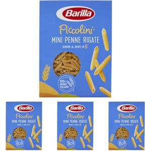 Barilla Pasta Mini Penne Rigate Piccolini, Pasta Corta di Semola di Grano Duro 100% Italiano, 500 gr (Confezione da 4)
