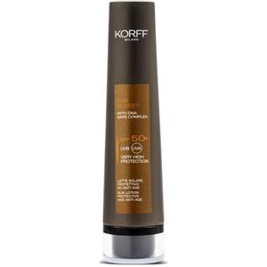 KORFF Sun Secret Latte Solare Corpo SPF50 100ml - Protezione Avanzata e Anti-Età, Texture Leggera e Senza Effetto Bianco