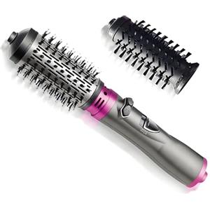 Gaogodot Spazzola ad Aria Calda Rotante, Spazzola asciugacapelli per Capelli con 2 Spazzole intercambiabili, phon Thermal Brush Arricciacapelli Rotante con Ioni Negativi per Capelli Ricci e Lisciante