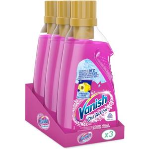Vanish Oxi Action Multipower Gel Rosa, Additivo Lavatrice Multiazione senza Candeggina, Smacchiatore per Capi Colorati, 3 Confezione da 750 ml di Smacchiatore per Bucato