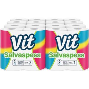 VIT ISALP SHOP - Vit Salvaspesa | Carta igienica 20 rotoli x 165 strappi, 2 veli elevato spessore |Adatta per soddisfare tutte le esigenze quotidiane della famiglia | Carta 100% certificata FSC®