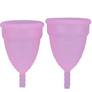 Brrnoo 3 Colori 2 Pezzi/se Coppetta Mestruale per Principianti-morbida Coppetta Mestruale Riutilizzabile Tampone e Tampone Detergente Alternativo Modello Usa e Getta di Coppette in Silicone(Rosa)