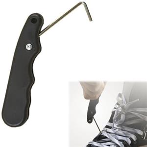 Mikiuly Estrattore Universale Tira Pattini in Filo Metallico, Tenditore per Lacci da Skate, Sport Wire Lace Tensioner Pieghevole, per Hockey su Ghiaccio, Pattinaggio Artistico, Attrezzo Unisex, 1pc (Nero)