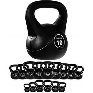 MOVIT Kettlebell - Peso a Scelta da 1 kg a 20 kg, Rivestimento in Plastica, Anti Sfregamento, Ergonomico - Campana Bollitore Palestra, Fitness, Manubri con Maniglia, Ginnastica, Allenamento