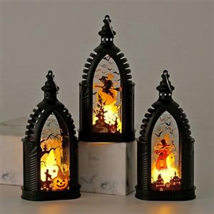 Beafaeur 3 Pezzi Lanterna Halloween, Lampada da Strega Autunnale con Batteria Zucca | Zucca Luminosa LED Lanterna Luci Ghost Witch Pumpkin Lamp, Luci Halloween Decorazioni Interno Esterno Giardino (D3)