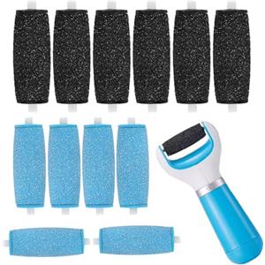 Yesimola Rulli di ricambio 12 pezzi, 2 tipi di rugosità compatibile con Scholl Velvet Smooth, ricarica per pietra pomice Rapeuse Elettrico per Pedicure Piede