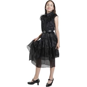 Carnavalife Costume Mercoledì Addams Ragazza,Costume Mercoledì Addams Donna,Costume da Mercoledì Addams Ragazza,Costume Mercoledì Bambina, Mercoledì Addams Ragazza (7-9 anni,Vestito Mercoledì Danza)