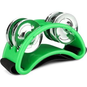 Flexzion Tamburello del piedi percussion, Strumento musicale gadget cajon accessori foot shaker, Tamburo per bambini KTV festa regalo per cantanti e chitarristi, Musica sonagli percussioni (Verde)