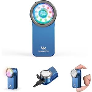 Wurkkos HD03 Mini Torcia Compatta a Clip, 680 Lumen Torcia Led Ricaricabile, 3 Modalità di illuminazione spot, flood e RGB,IPX6 Impermeabile per Campeggio Escursionismo e Alpinismo - Blue