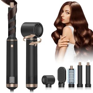 Oskuglin Hair Styler Spazzola Elettrica 5 in 1 per Capelli - Hair Styler Professionale con Aria Calda, Asciugacapelli, Arricciacapelli e Lisciante, Spazzola Phon per Styling Rapido Senza Danni