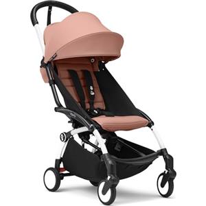 Stokke Passeggino Stokke YOYO3 da 6 mesi - Include telaio bianco/cuscino seduta Ginger + Capottina - Si ripiega e si apre in un lampo - Leggero e compatto - Compatibile con il bagaglio a mano