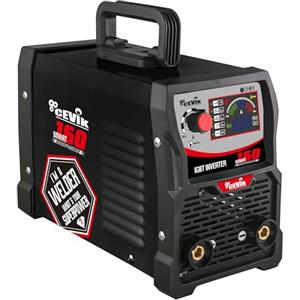 CEVIK PRO CE-SMART160 - Saldatrice Inverter MMA con Maschera e Portaelettrodo - 160A 40% 230V - Elettrodi fino a 4mm - Display LED - Compatibile con Generatore - Portatile