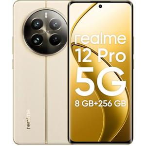 realme 12 Pro 5G Smartphone, 8+256GB, ritratto con teleobiettivo Sony Zoom ottico 2X, Fotocamera IMX882 OIS, Display curvo da 120Hz, Ricarica SUPERVOOC da 67W, Batteria massiva da 5.000mAh, beige