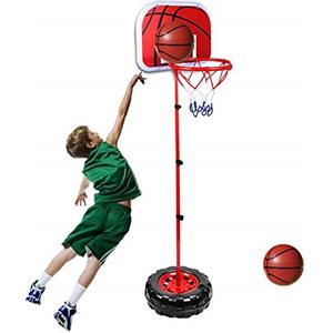 Taeku Canestro Basket Bambini, Regolabile Altezza All'aperto Supporto per Basket con 2 Palloni per Bambini dai 3 agli 8 Anni (170cm)