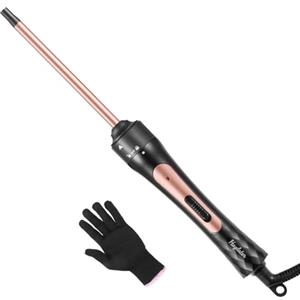 Haglater Ferro arricciacapelli piccoli ricci, mini arricciacapelli Haglater 9 mm, arricciacapelli sottili sottili e stretti, riscaldamento rapido 40 secondi, 2 temperature 180 °C/210 °C, bigodini per capelli