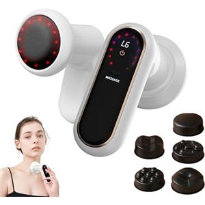 TECKZOON Massaggiatore Anticellulite Elettrico, Massaggiatore Anti Cellulite Professionale Trasportabil con 5 Testa Massaggio, 6 Velocità e 3 Modalità, Apparecchio Snellente per Corpo, Gambe, Braccia e Addome