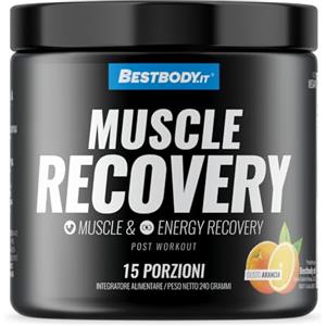BestBody.it BestBody - Muscle Recovery - Per il Recupero Muscolare con Aminoacidi BCAA, L-Glutammina, Creatina, Taurina, L-Ornitina, Rhodiola, Magnesio, Zinco, Cromo, Vit C, Vit B6, Gusto Arancia, 240 grammi