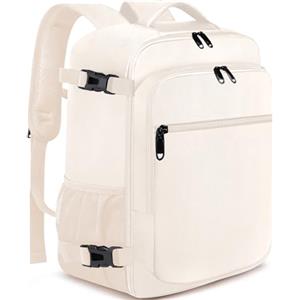 EZUOLA Zaino Ryanair 40x20x25 per Donna 20L Bagaglio a Mano Piccolo da Viaggio Aereo Casual 14 Pollici Porta PC Borsa da Cabina con Porta USB, Beige