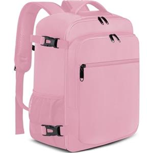 EZUOLA Zaino Ryanair 40x20x25 per Donna - Bagaglio a Mano 20L con Porta USB - Piccolo Zaino da Viaggio 14 Pollici per Aereo, Scuola, Lavoro, Trekking - Borsa da Cabina Rosa