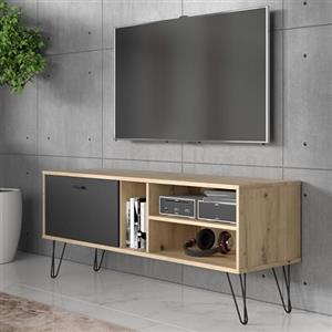 Forte Möbel Mobile per TV, in legno di quercia artisan/nero, 137,8 x 58 x 41,5 cm (L x A x P)