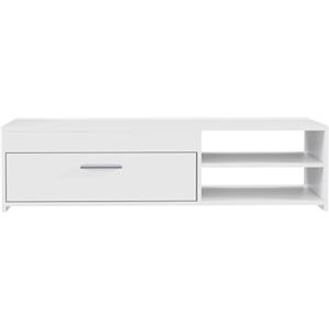 Forte Möbel Forte LOWBOARDS Mobile TV 120 bianco con 1 anta, pannello basso moderno, in legno, bianco, 120 cm di larghezza x 31,8 cm di altezza x 42,1 cm di profondità