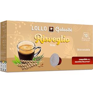 Lollo Caffè Caffè d'Orzo Solubile in Capsule Compatibili Nespresso - 10 Pezzi
