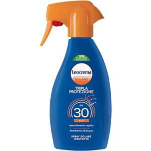 Leocrema - Crema Solare Spray SPF 30, Tripla Protezione dai raggi solari, Assorbimento Rapido e Resistente all'Acqua, 250ml