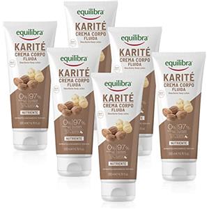 equilibra Karité Crema Fluida Corpo, Confezione da 6 Pezzi (6 x 200 ml)