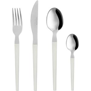 KASANOVA Set 24 posate in acciaio manico bianco Diletta