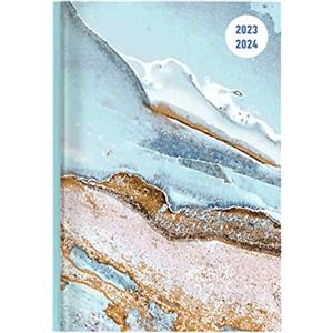 ALPHA EDITION Diario Agenda Scuola Collegetimer 2023/2024, Giornaliera, 10x15 cm, Blue Marble, 352 Pagine