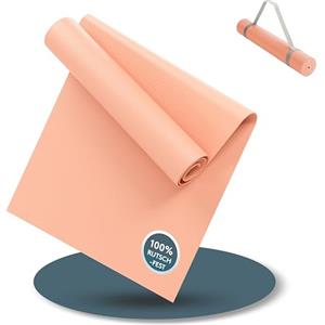 LILENO SPORTS Tappetino da yoga rosa (180 x 60 cm) con cinghia per il trasporto, tappetino sportivo e yoga extra antiscivolo in 4 mm di spessore, tappetino da ginnastica e fitness per l'allenamento e