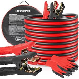 TLGREEN Cavi Avviamento per Auto, 4M 1000A 12V-24V, Sezione Trasversale di 30mm², Guanti e Borsa da Viaggio Inclusi, Cavi di Collegamento per Avviamento, Cavi Batteria Auto, Moto, Camper, Camion