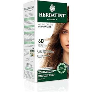 Herbatint Gel Colorante Permanente 6D Biondo Scuro Dorato - 150 ml, senza Ammoniaca, 100% Copertura Capelli Bianchi, per Pelli Sensibili, con 8 Estratti Naturali Bio