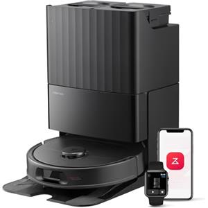 roborock QV 35S Robot Aspirapolvere, 10.000Pa, Antigroviglio, Panno Sollevabile, Autolavaggio, Asciugatura ad Aria, Stazione Tutto in Uno, Evitare Ostacoli, Strategie Pulizia dei Tappeti, Nero