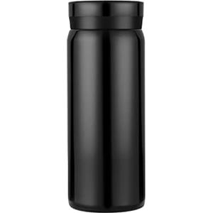 Boenkush Piccola Borraccia Termica - Bottiglia d'Acqua Carina per Bevande Calde e Fredde, Mantiene Caldo per 6 ore e Freddo per 12 ore - Nero 200 ml