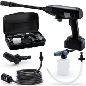 Trisruvian Idropulitrice a Batteria Portatile Professionale: 5Mpa Alta Pressione Senza Fili con Lancia per Auto/Bici/Giardino|Pulizia Pavimenti Esterni Terrazzo|Batteria Ricaricabile 21V 4.0Ah IPX7